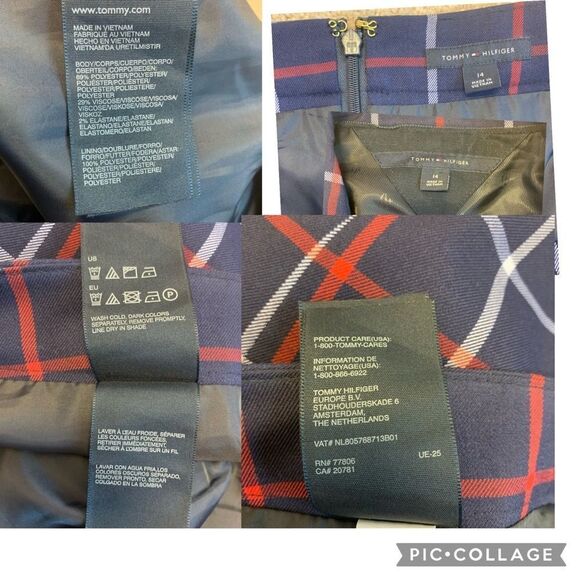 Tommy Hilfiger NWOT blue red plaid check skirt blazer suit set size 14 - Picture 10 of 13